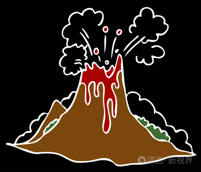 喷发的火山插画-正版商用图片01tepb-摄图新视界