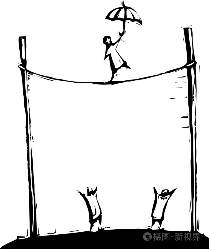 走钢丝插画-正版商用图片01tfod-摄图新视界