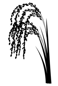 水稻剪影图片-水稻剪影素材-水稻剪影插画-摄图新视界