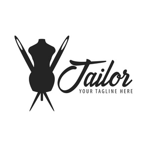 裁缝, 缝纫, 手工制作的会徽或徽号.矢量图照片