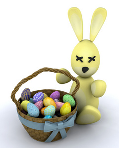 复活节人们用作礼物或装饰品的复活节兔子