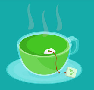 绿茶杯矢量图形