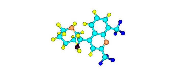 甲氟喹分子结构上白色孤立