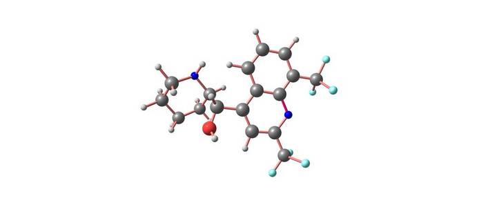 甲氟喹分子结构上白色孤立