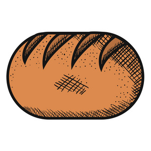 美味面包孤立的图标