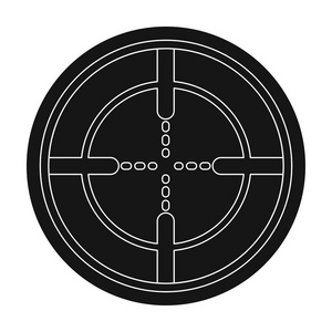 瞄准图标白光瞄准镜.黑色风格矢量符号股票图web彩弹单个图标照片