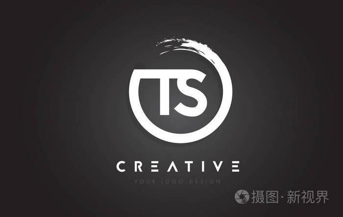 ts通告信标识与圆刷设计和黑色背景动态