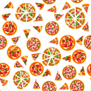 披萨无缝模式。不同的比萨背景
