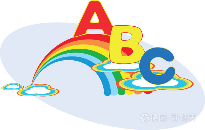 用颜色矢量彩虹字母abc