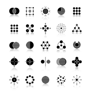 矛盾空间抽象的符号图标集照片