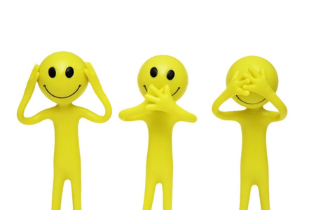 发言,听到和看到没有的表情符号照片