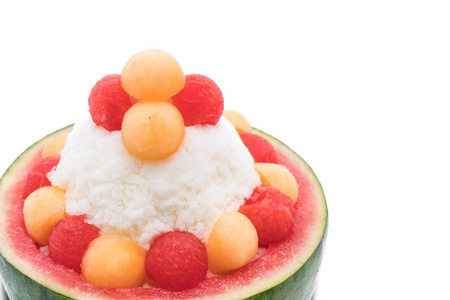 西瓜 bingsu 甜点