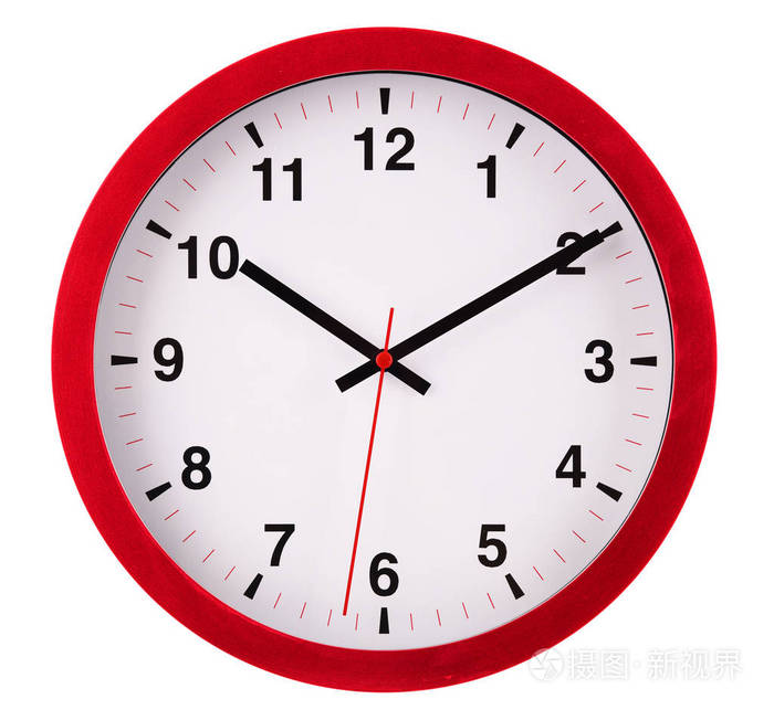 墙上的钟上白色孤立1010上午