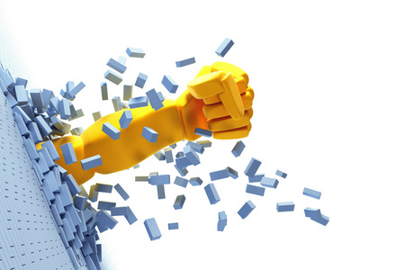 拳头打破病毒图片