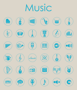 音乐简单的图标集