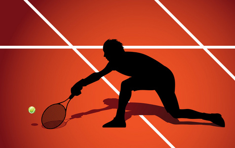 网球手剪影照片