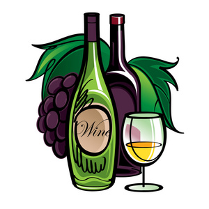 瓶的马提尼酒和左轮枪插画 正版商用图片01uoz9 摄图新视界