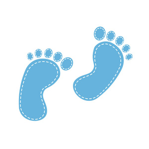 模式与婴儿的足迹.脚印宝贝白色背景上的男孩照片