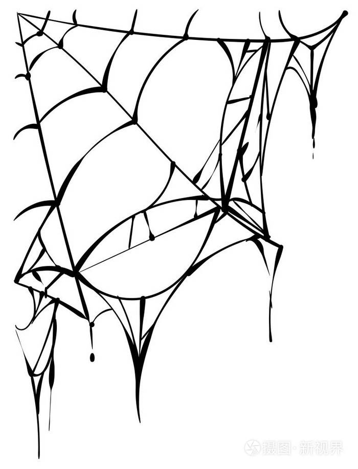 白色背景上的黑色蜘蛛网插画-正版商用图片01uy4i-摄图新视界
