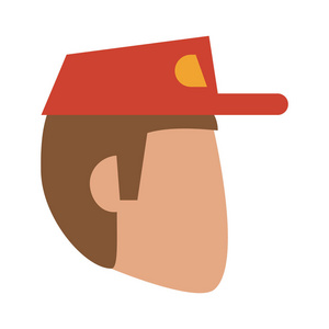 男子戴棒球帽头像图标图像