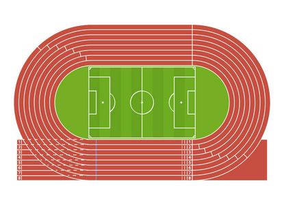 卡通体育卡通跑道体育场.矢量照片