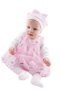 穿粉色裙子的女婴