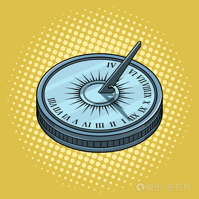 老式的日晷波普艺术风格矢量插画-正版商用图片01vhwi-摄图新视界