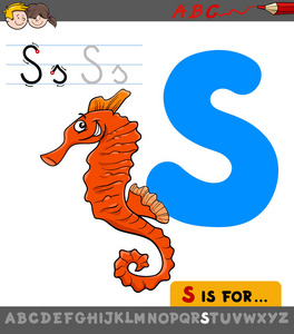 带卡通海马字母 s