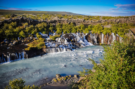 美丽的风景的冰岛，国家的间歇泉 火山 冰川 瀑布，热泉