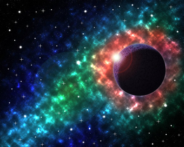 行星星与地球的行星状星云粉尘云发光的星星,在宇宙背景占星天体星系