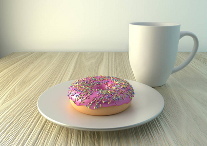 甜甜圈包含封面彩色颗粒，3d 渲染