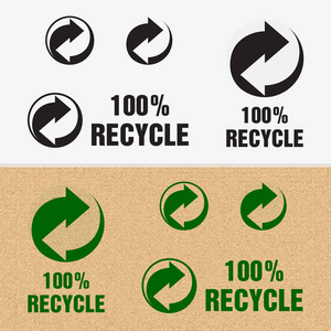 回收标志。回收材料的标志