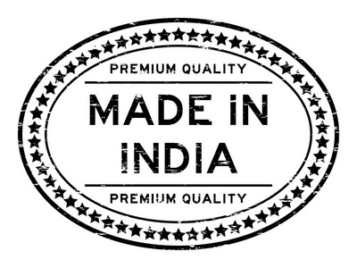 在印度椭圆形印章橡皮图章白色背景上的垃圾黑优质