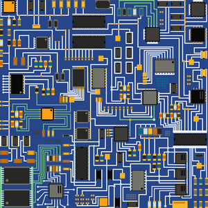 计算机芯片技术处理器电路主板信息系统矢量图