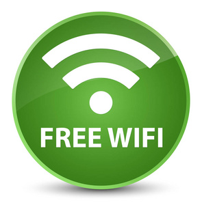 免费 wifi 上网优雅软绿色圆形按钮照片