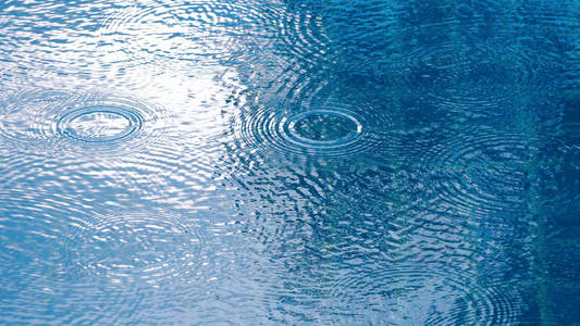 雨滴落在池上