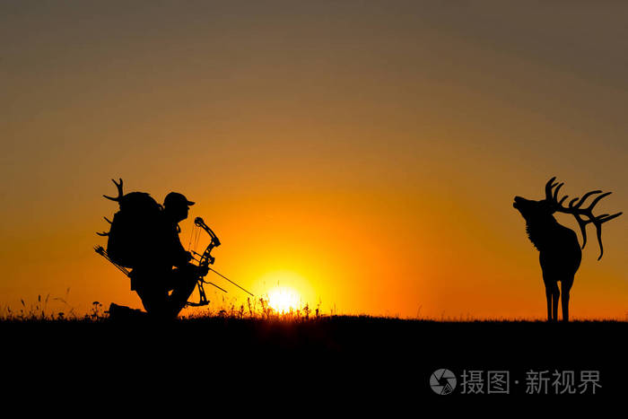弓猎人的剪影