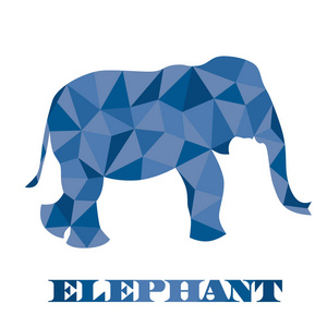 美丽的大象抽象低聚几何多边形矢量照片