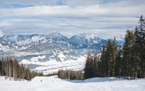 滑雪胜地schladming。 奥地利