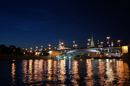 俄罗斯莫斯科莫斯科大石头莫斯科河夜景