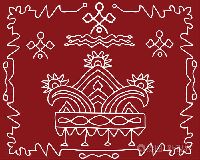 民俗部落设计图案墙画