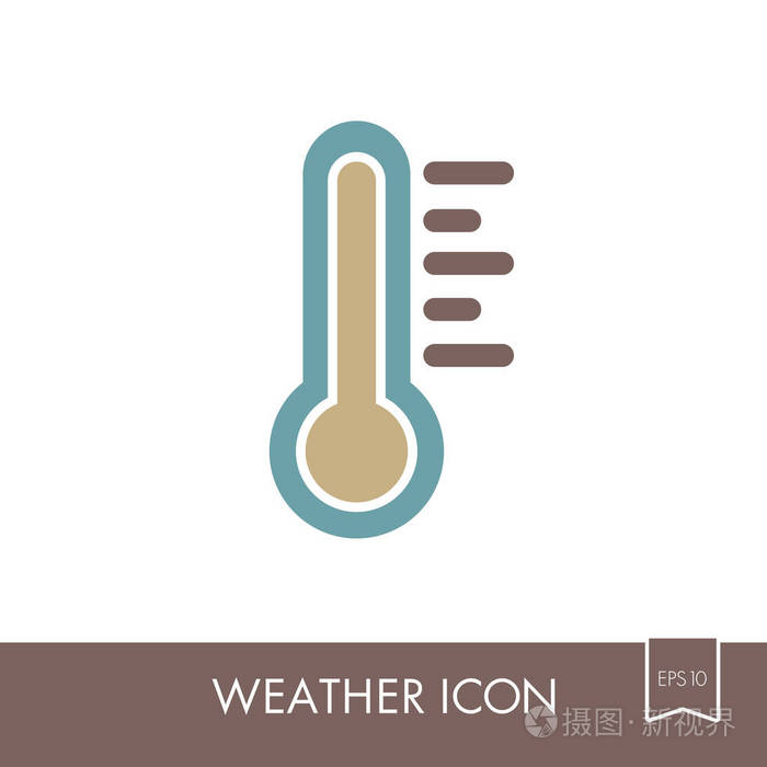 温度计热热的图标.气象.天气