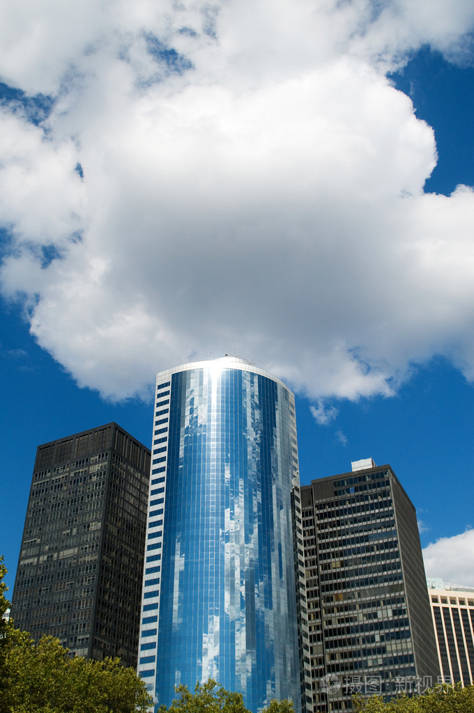 纽约市全景高楼林立