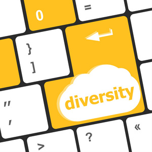 经营理念 与多样性，选定重点词计算机键盘输入按钮背景，3d 渲染