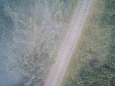 空山公路在有雾的早晨图片