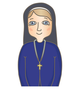 与危险 神秘的视力非常美丽修女的画像.