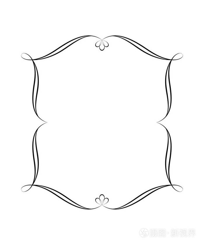 装饰的复古框架.矢量图.黑