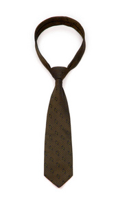 时尚系带棕色领带隔离白色背景