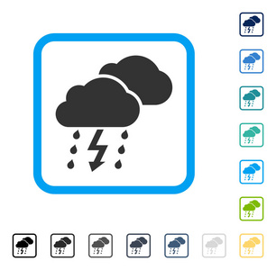 雷暴云陷害矢量图标