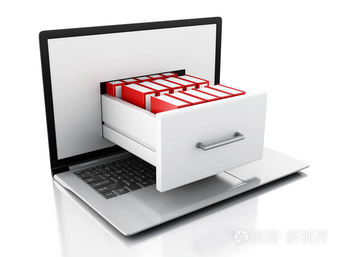 数据存储笔记本电脑和3d文件